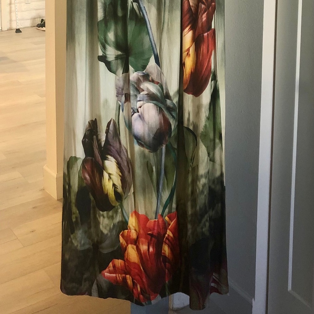 Cluny Anthropologie Flower Strapless Maxi Dress M